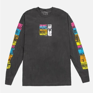 Mr. Beast Unisex Vandal Long Sleeve Graphic Tee in Grey Multi Size M